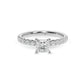 Lab Grown Valeria Princess Cut Diamond & Sidestones Engagement Ring