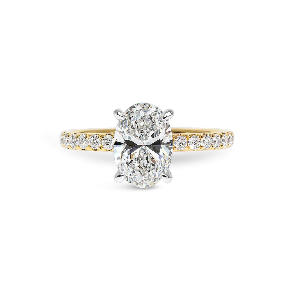 Lab Grown Haley Oval Cut Diamond & Sidestones Engagement Ring