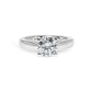 Lab Grown Mia Round 4 Prong Cathedral Solitaire wiith Tapered Band Engagement Ring