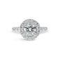 Lab Grown Nicole Round Cut Diamond with Diamond Halo & Sidestones Engagement Ring