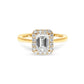 Tahlia Emerald Cut Halo & Sidestones Engagement Ring