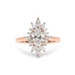 Marbella Sunburst Oval Diamond Engagement Ring