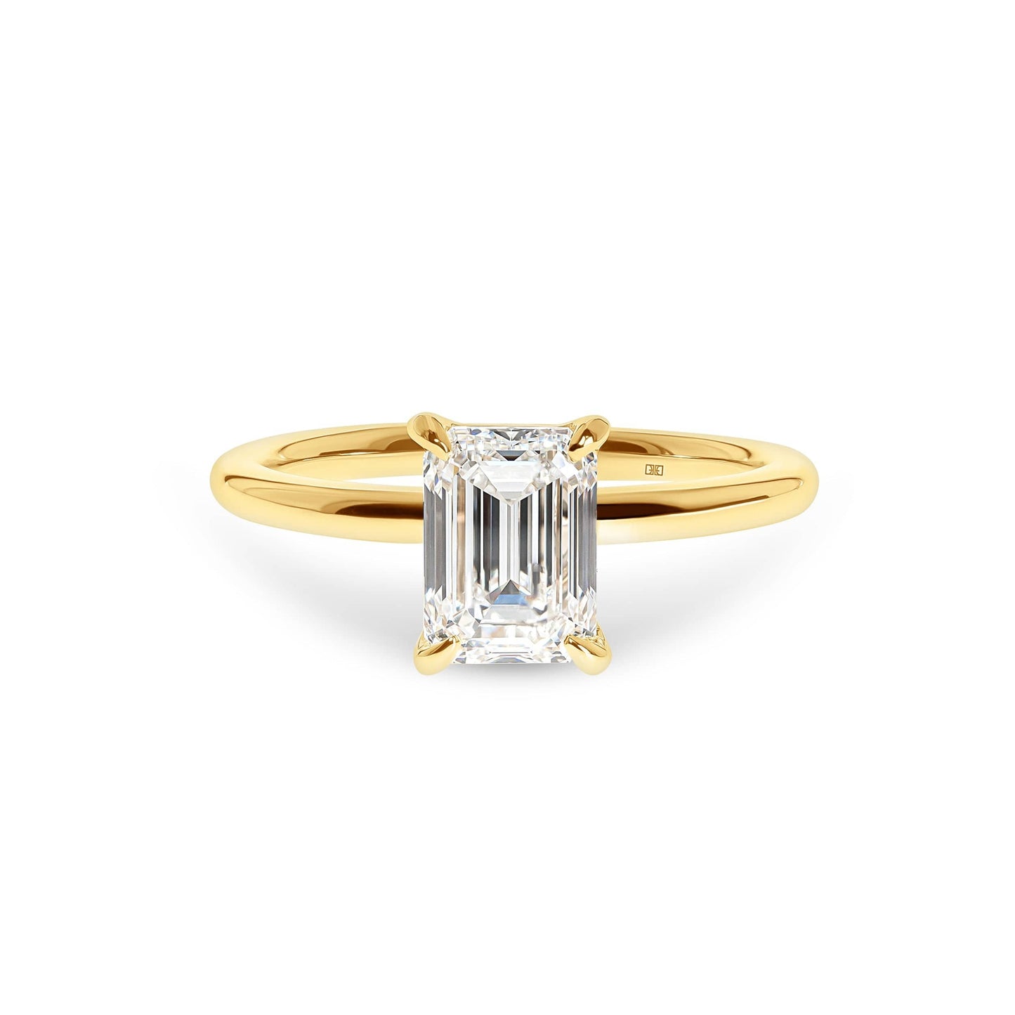 Lab Grown Jasmine Emerald Cut Solitaire Engagement Ring