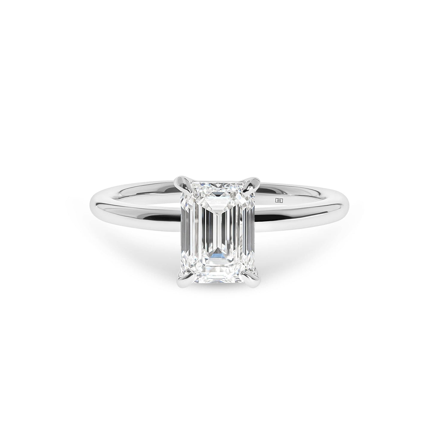 Lab Grown Jasmine Emerald Cut Solitaire Engagement Ring