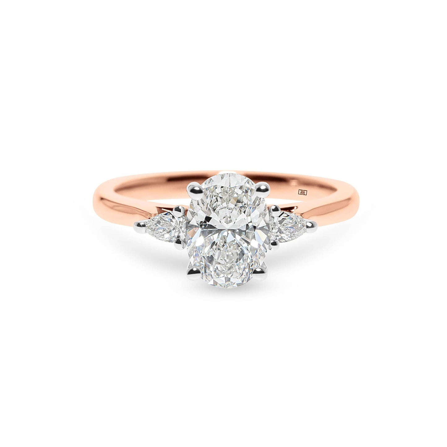 Eternal Harmony Lab Grown Oval Trilogy Engagement Ring