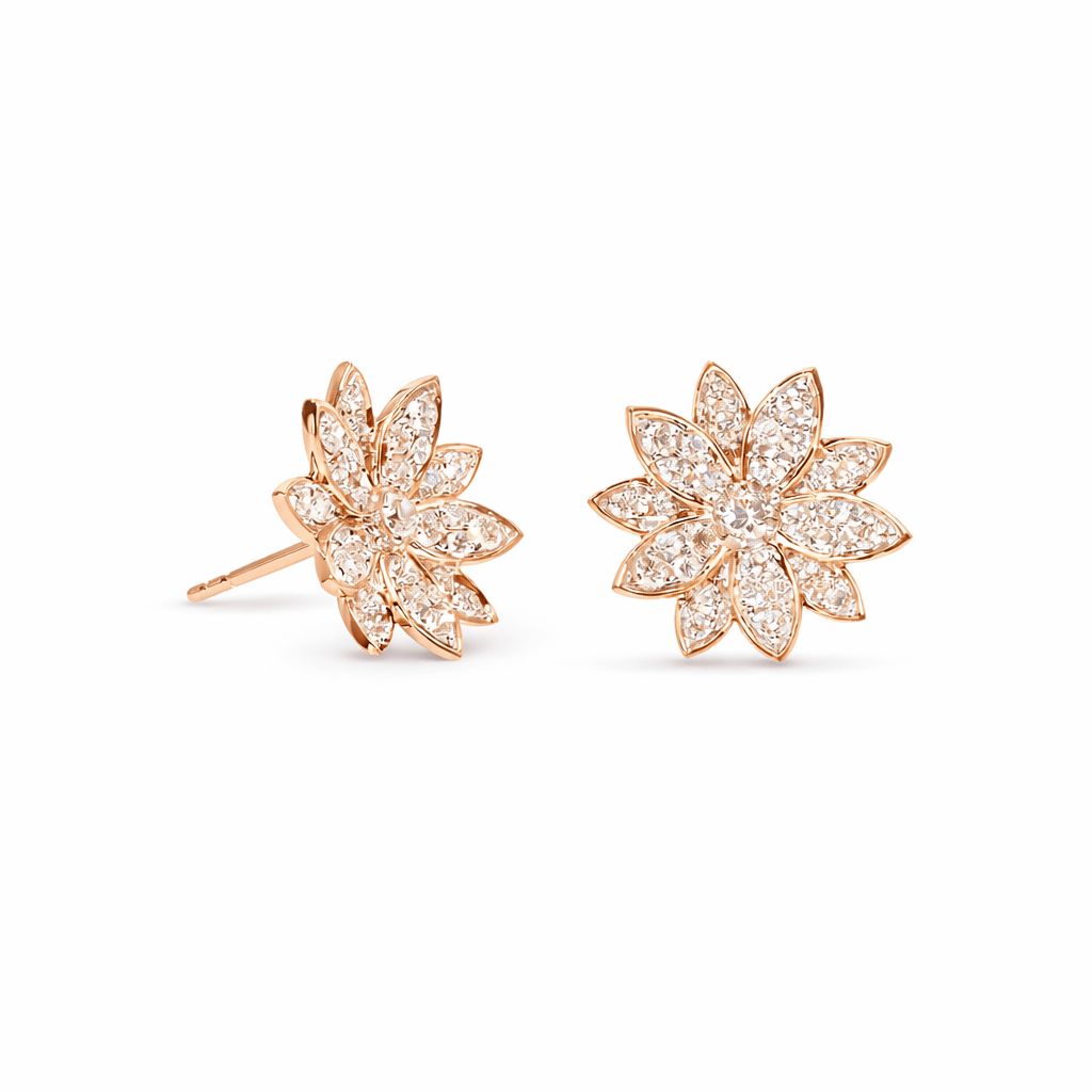 Lotus Diamond Earrings