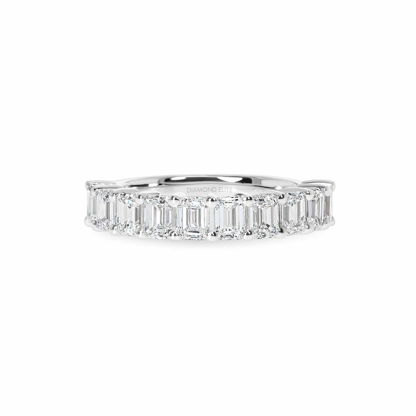 Emerald Basket Wedding Band