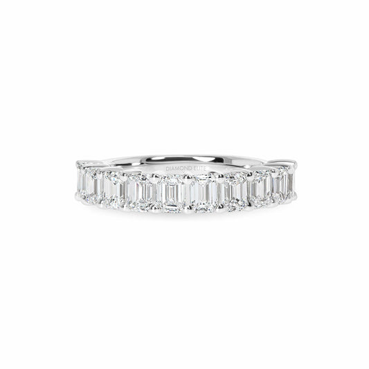 Emerald Basket Wedding Band