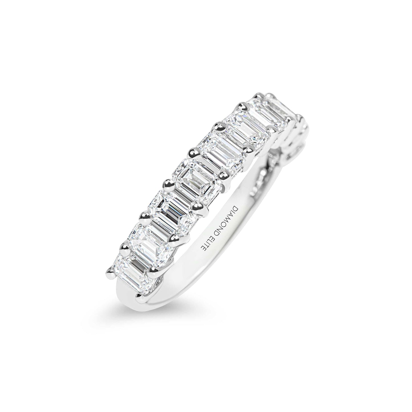 Emerald Basket Wedding Band