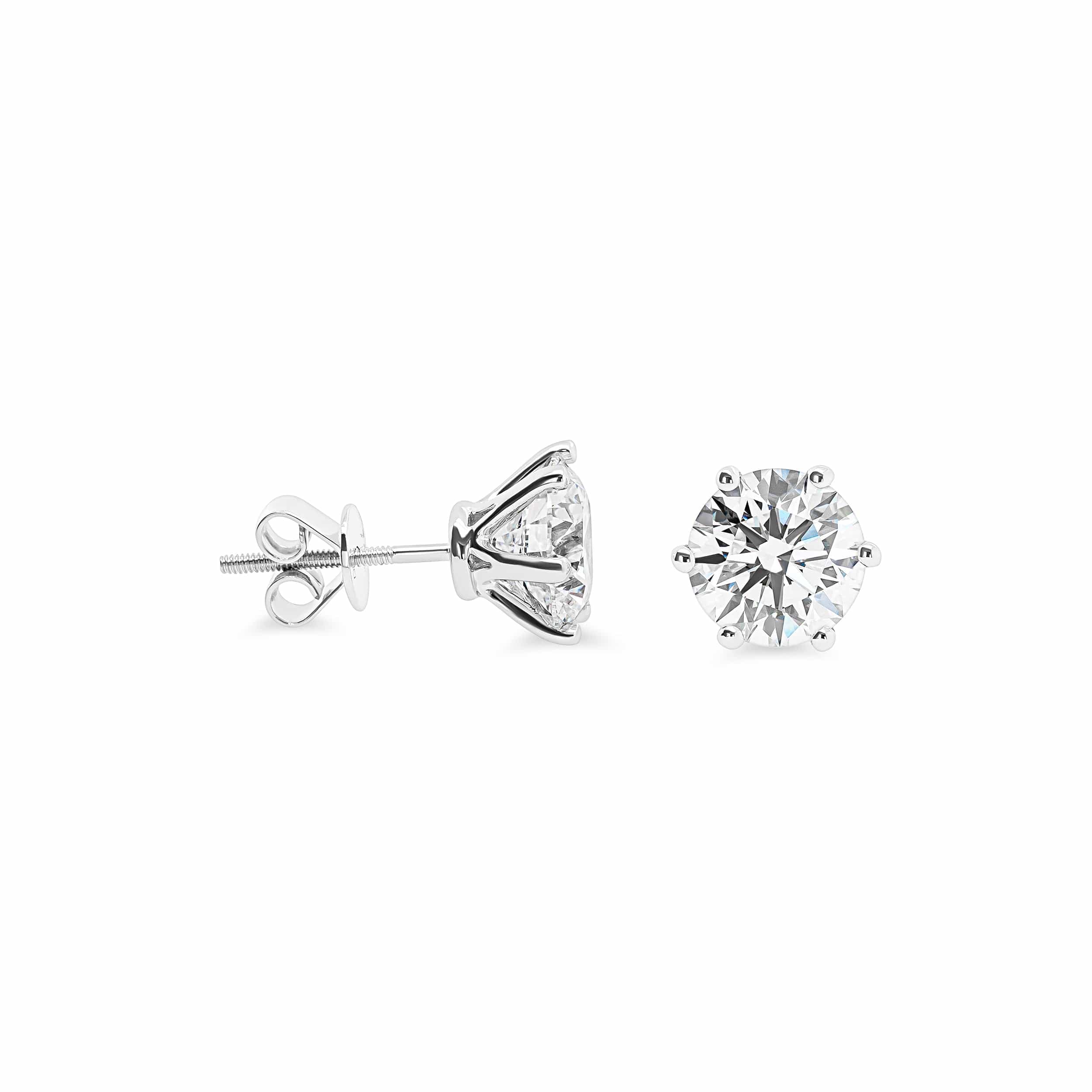 IGI Certified 2.08ct Round Brilliant Studs