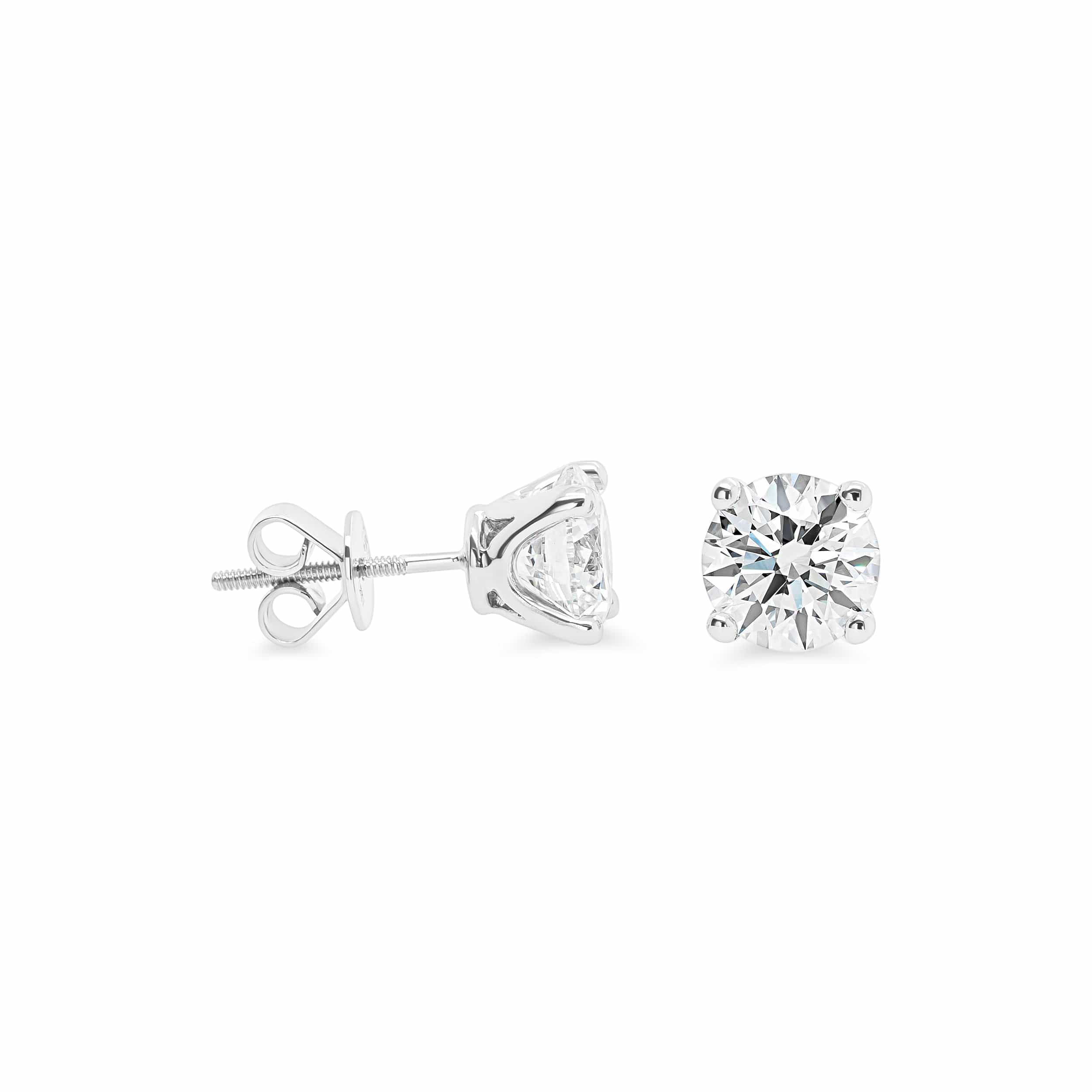 IGI Certified 1.50ct Round Brilliant Studs