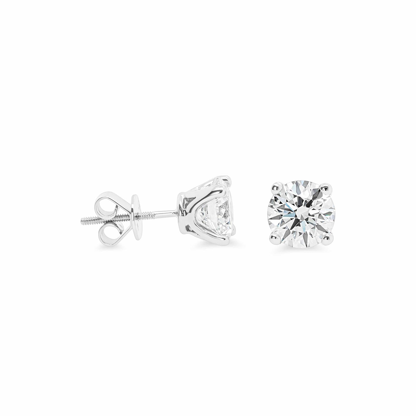 IGI Certified 1.50ct Round Brilliant Studs