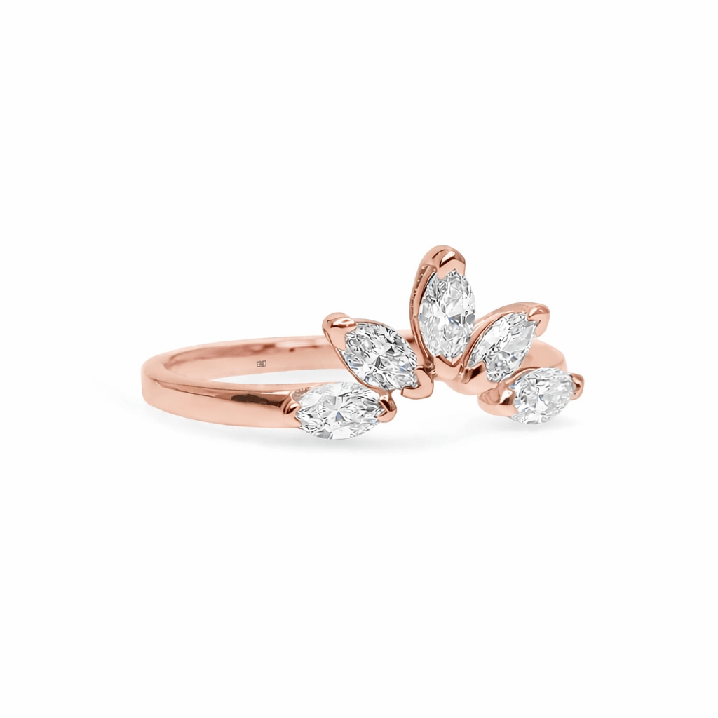 Marquise Flair Wedding Band