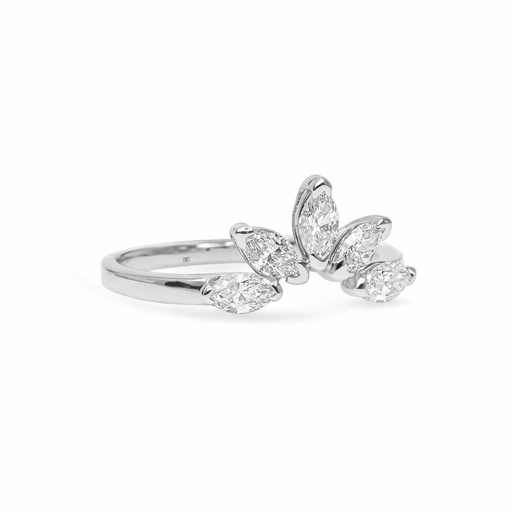 Marquise Flair Wedding Band