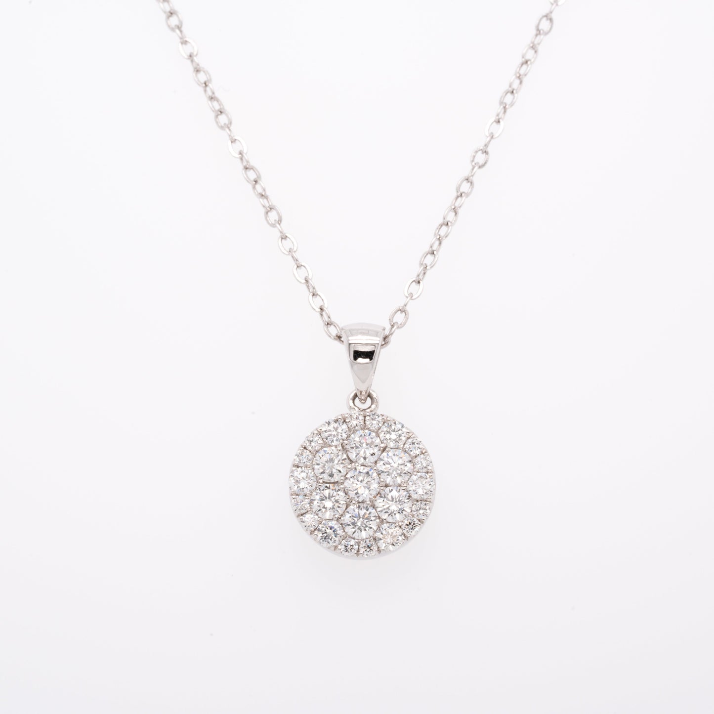 Round Cluster Diamond Pendant