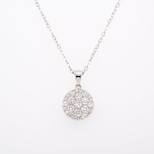 Round Cluster Diamond Pendant