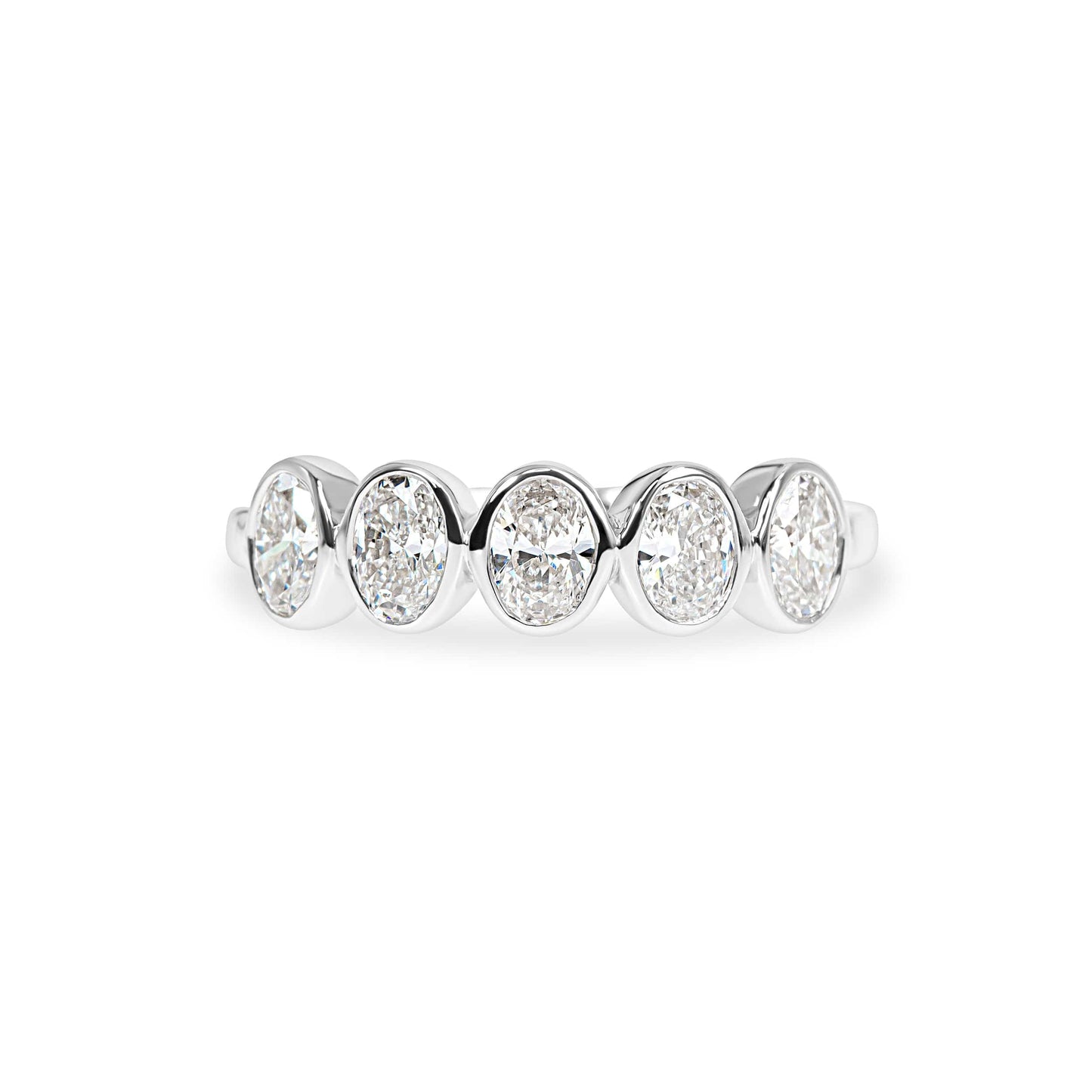 Bronte Oval Bezel Wedding Band