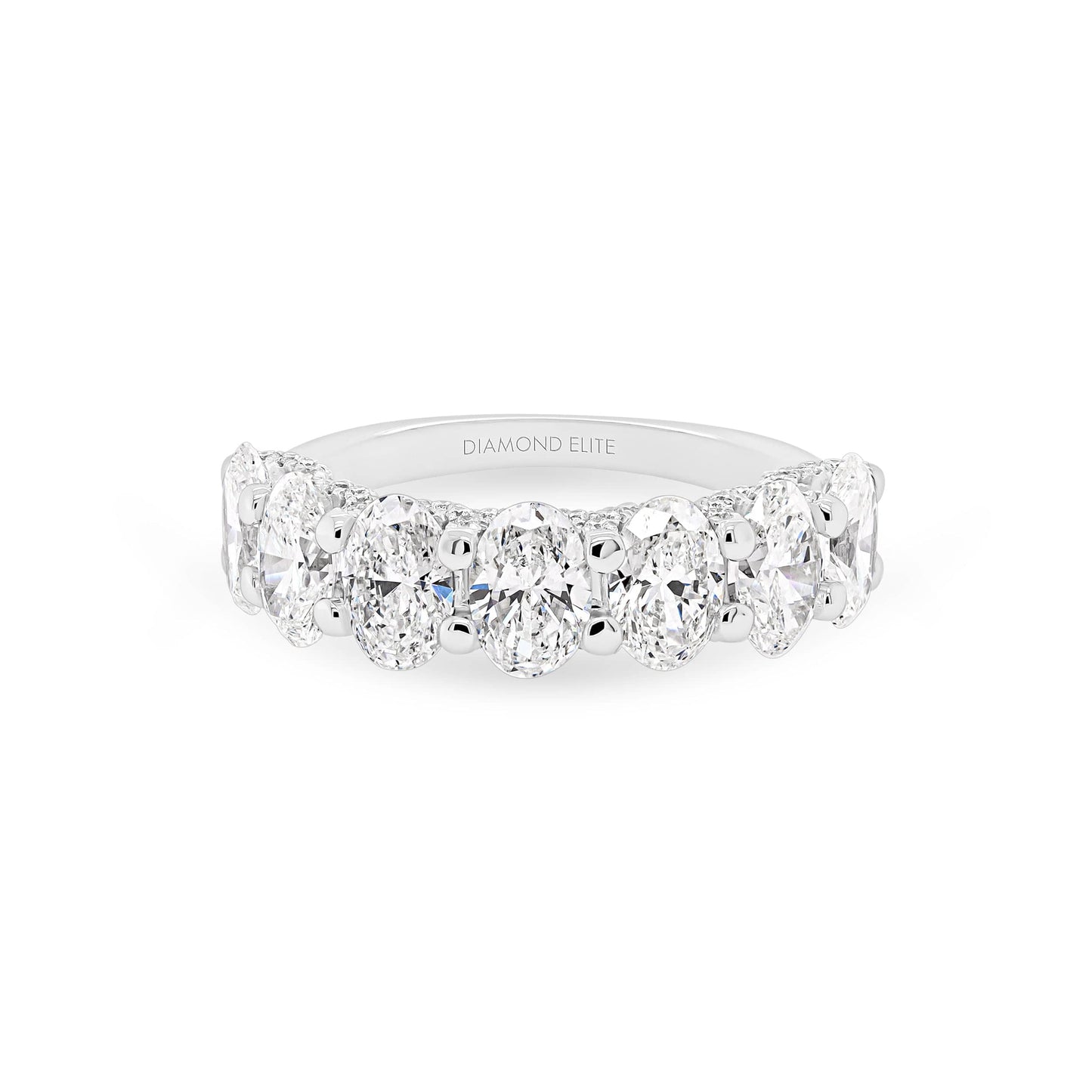 7 Stone Oval 3.5tcw Diamond Scallop Wedding Band