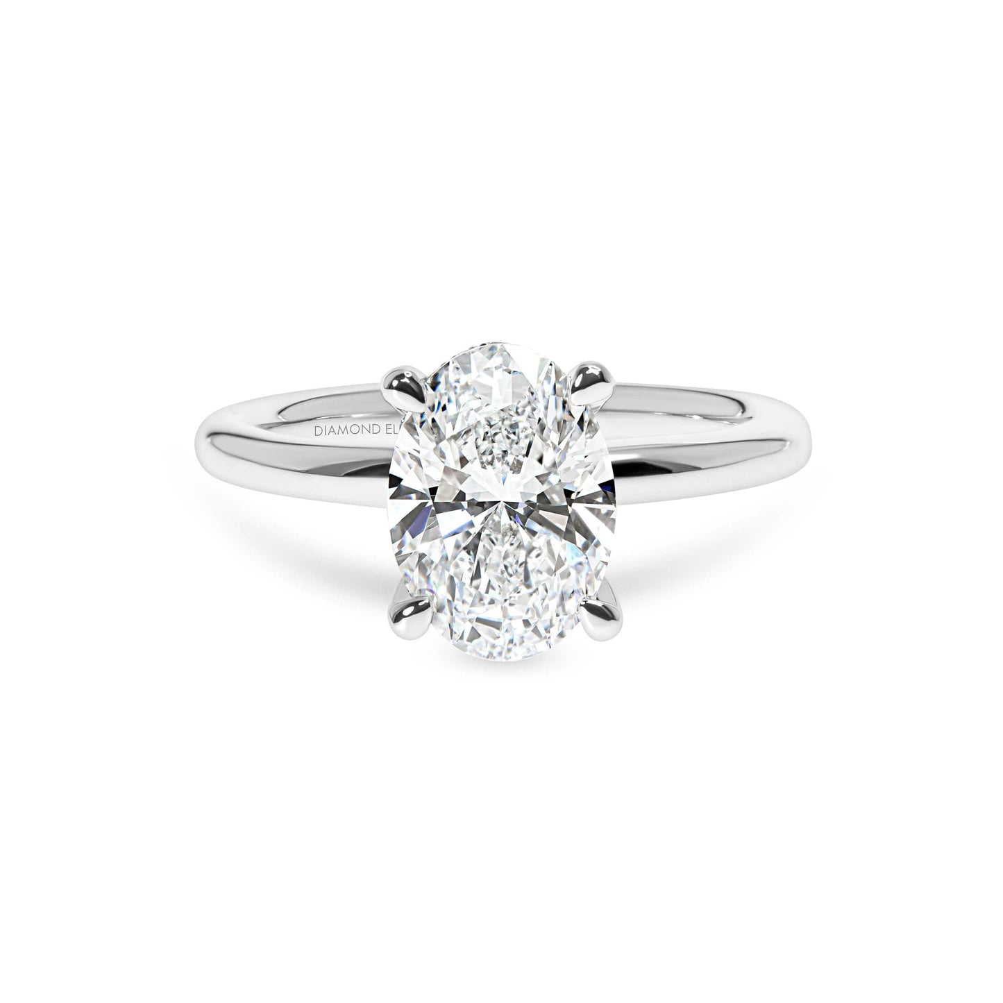 Lab Grown Michelle Oval Solitaire Hidden Halo Ring