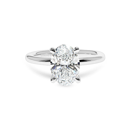 Michelle Oval Solitaire Hidden Halo Ring