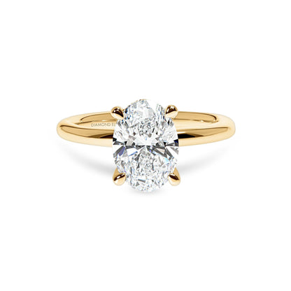 Lab Grown Michelle Oval Solitaire Hidden Halo Ring