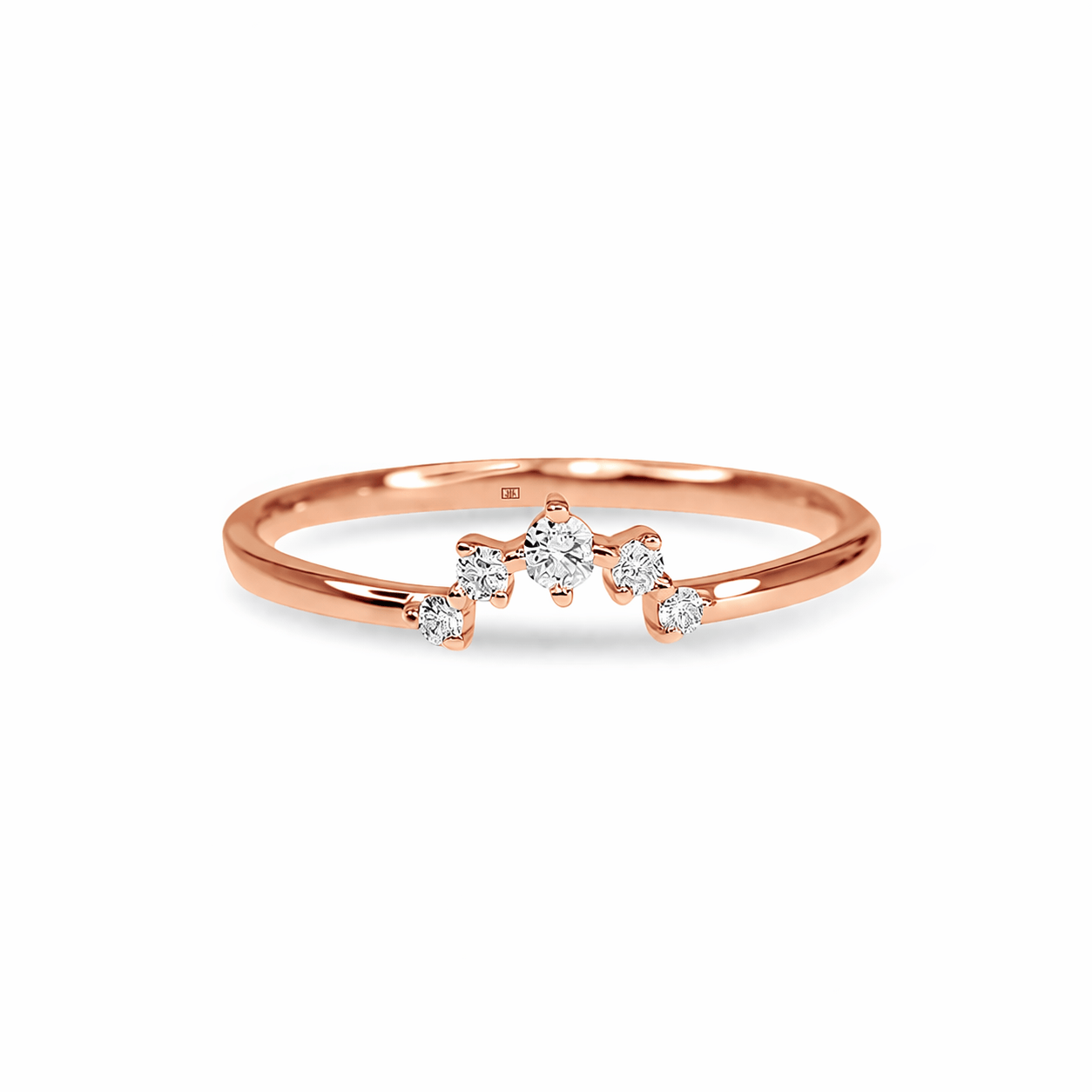 Petite Diamond Half Halo Wedding Band