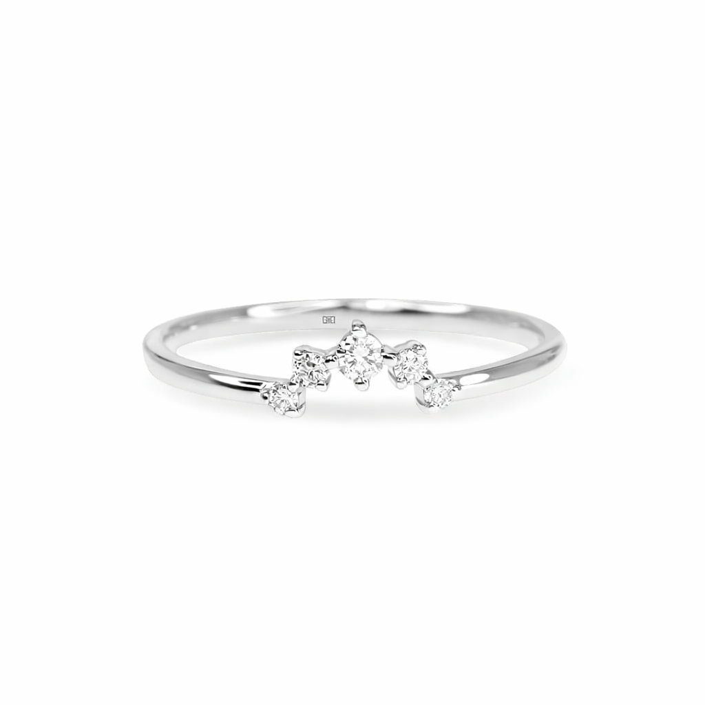 Petite Diamond Half Halo Wedding Band