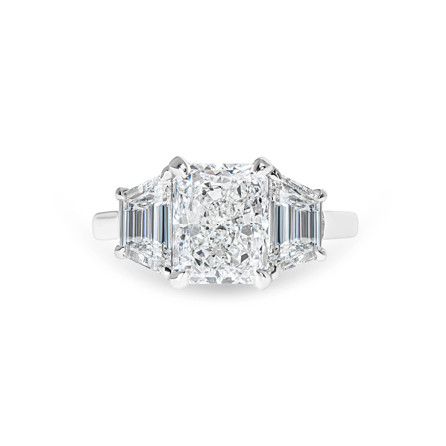 Evelyn Radiant Cut Three Stone Trapezoid