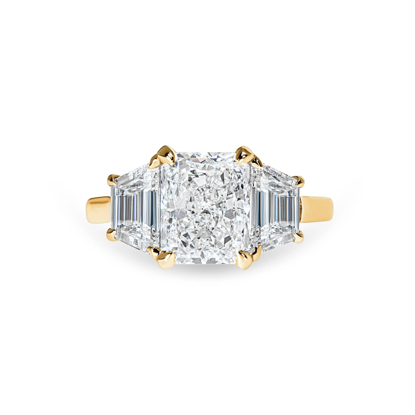 Evelyn Radiant Cut Three Stone Trapezoid