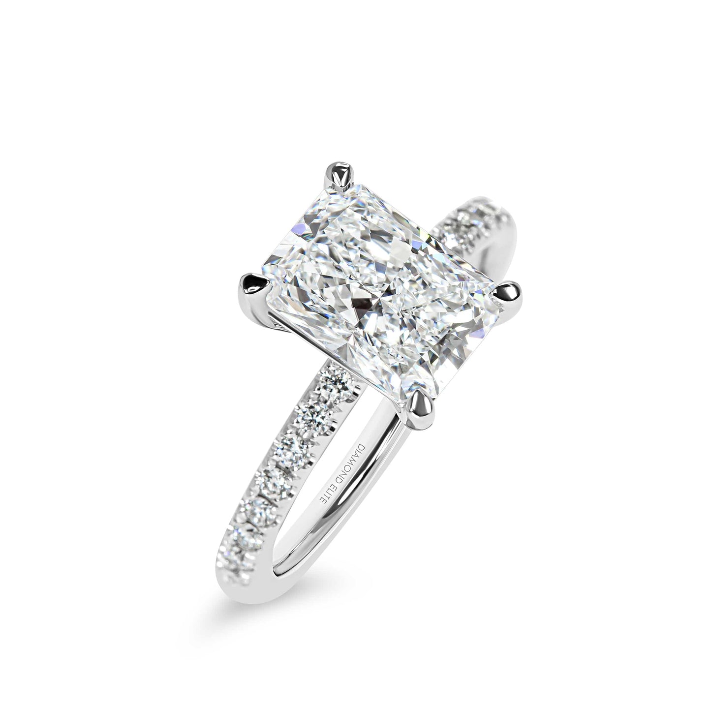 Celeste Radiant Cut Pave Diamond Engagement Ring