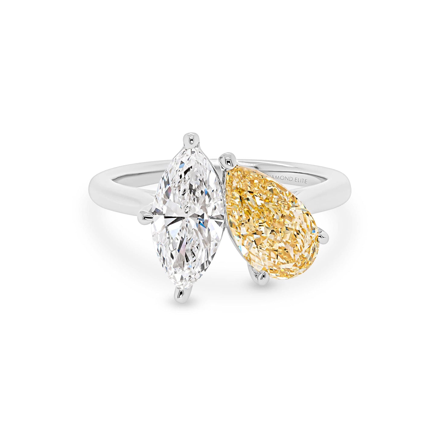 Lab Grown Toi Et Moi Yellow Pear & Marquise Ring