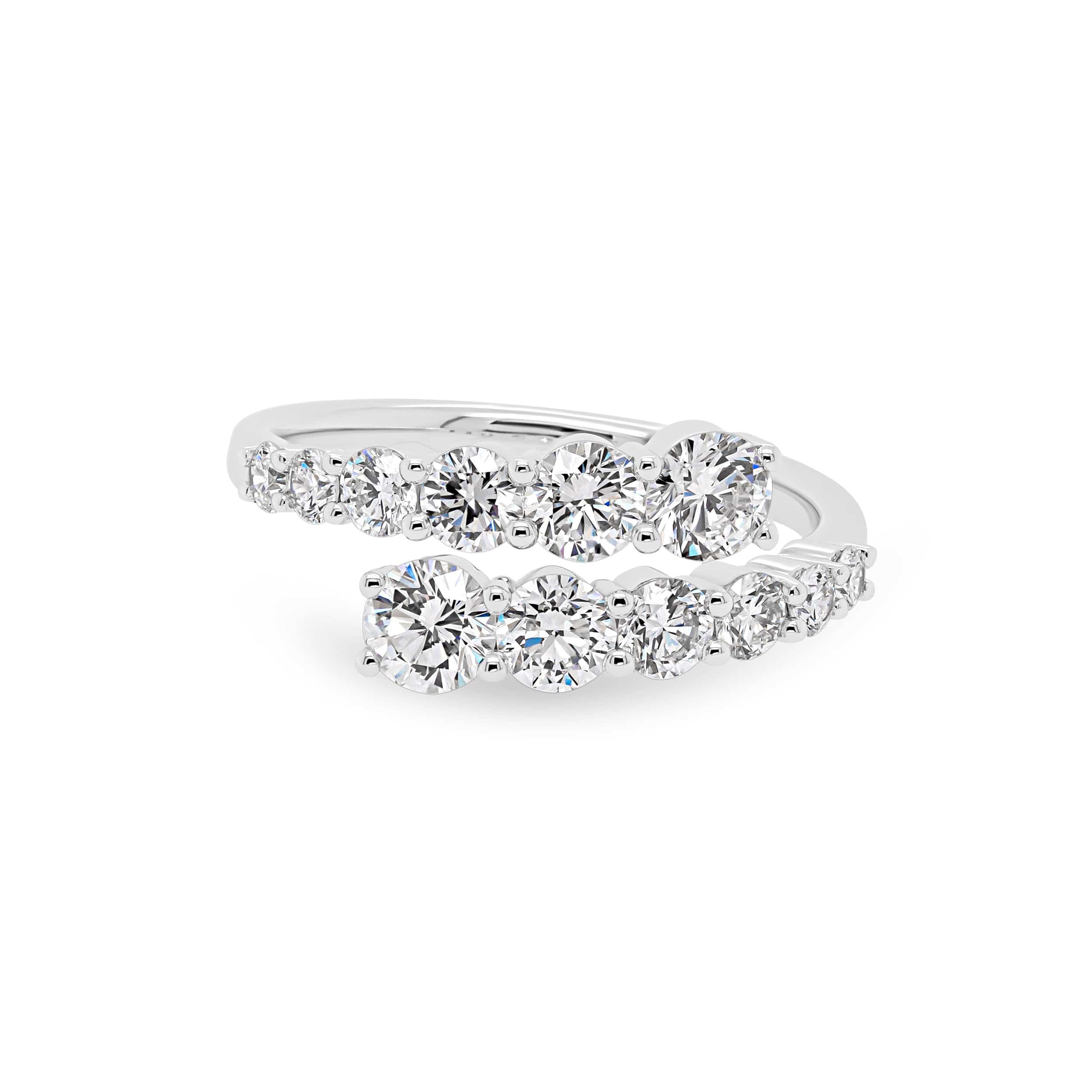 Diamond Crossover Twist Ring