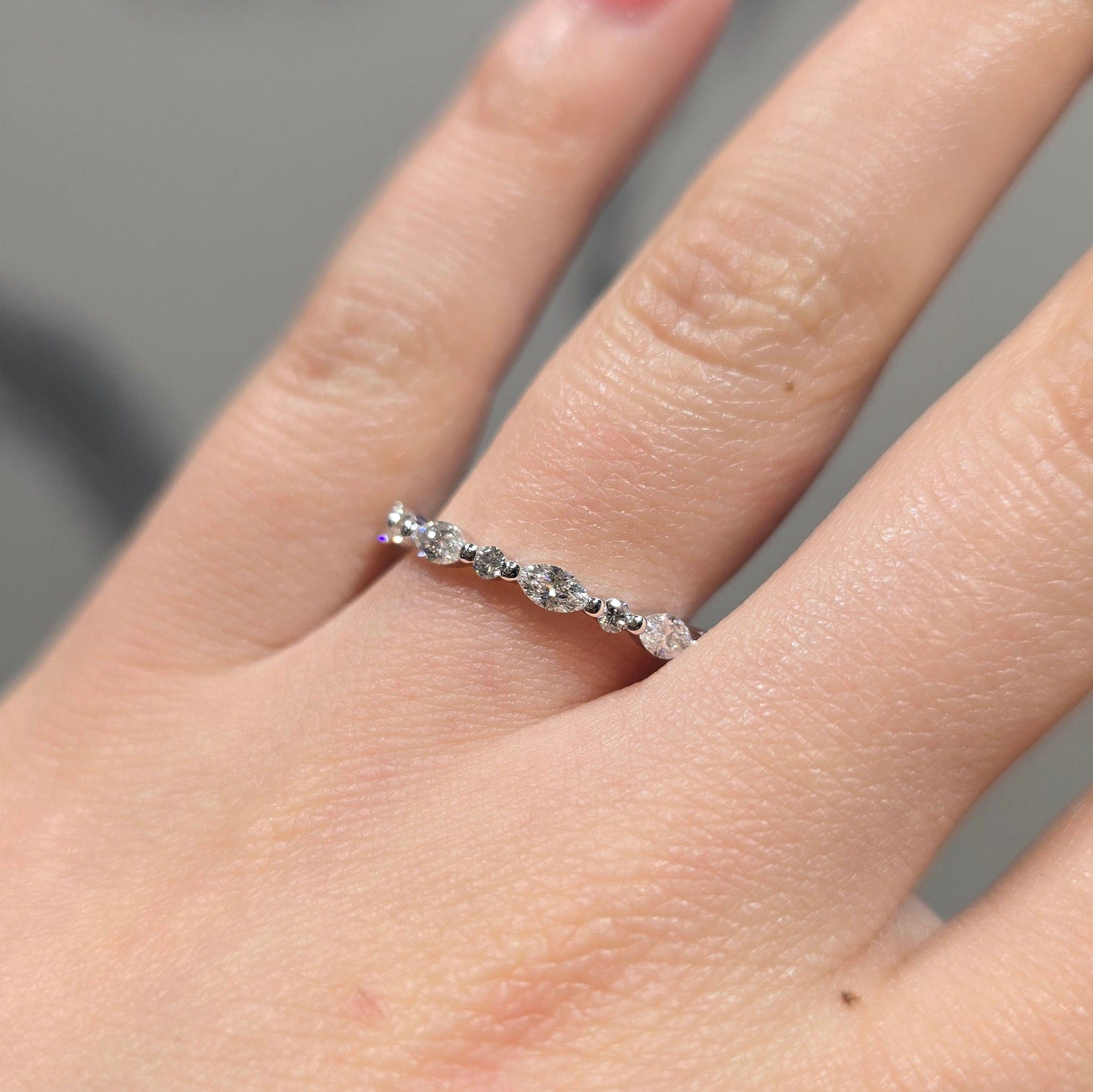 Amore Round & Marquise Wedding Band