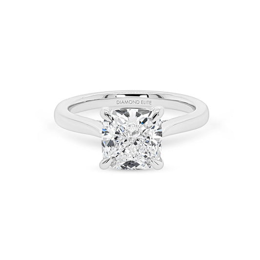 Cushion Solitaire Crossover Engagement Ring