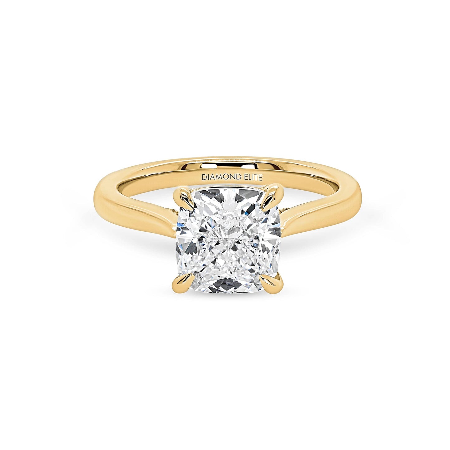 Cushion Solitaire Crossover Engagement Ring