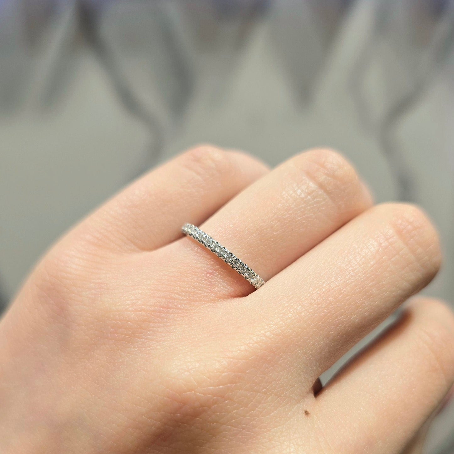 Dainty Diamond Pave Wedding Band