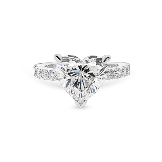 Heart Diamond Pave Engagement Ring