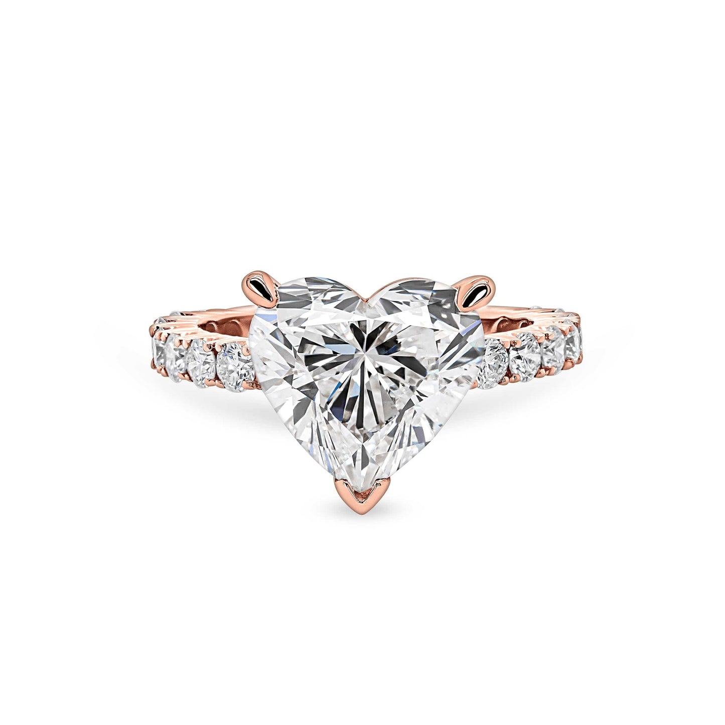 Heart Diamond Pave Engagement Ring