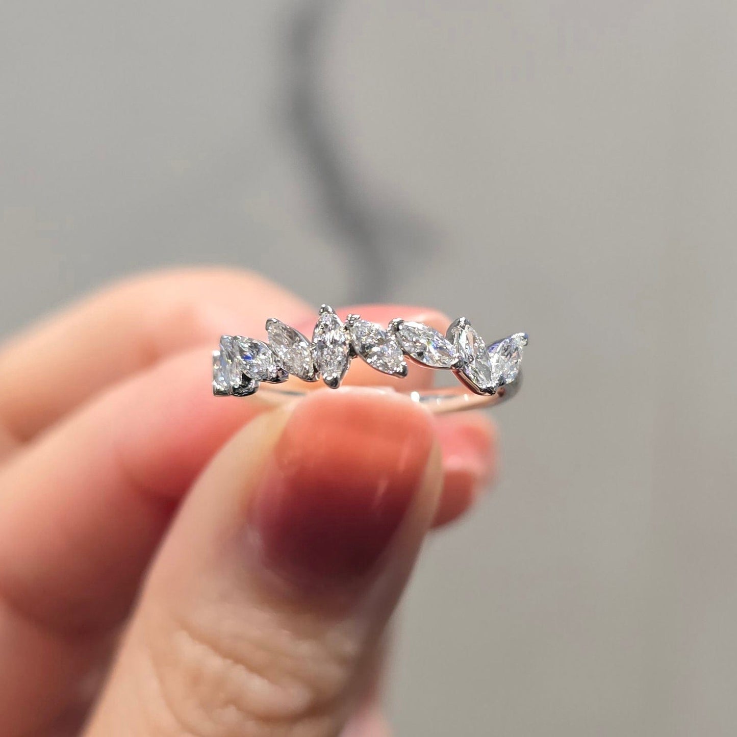 Messy Marquise Wedding Band