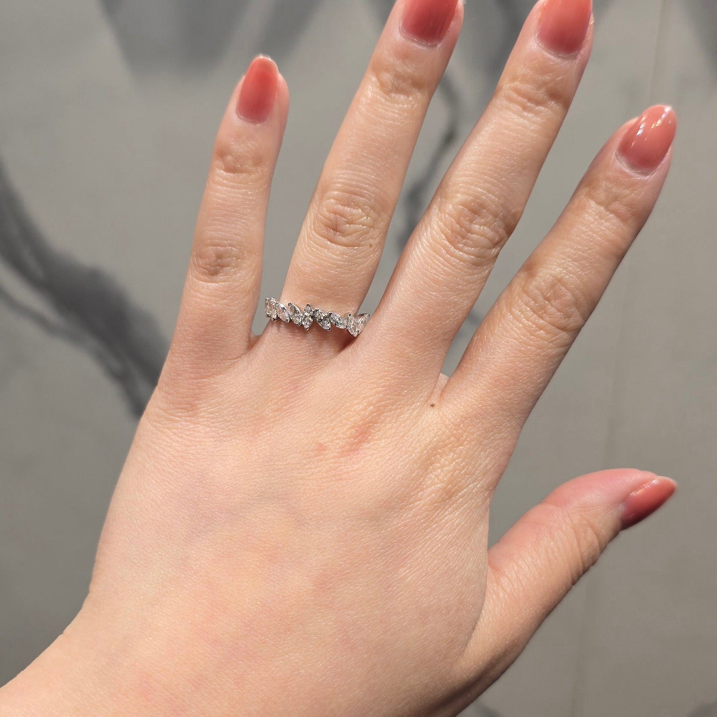Messy Marquise Wedding Band