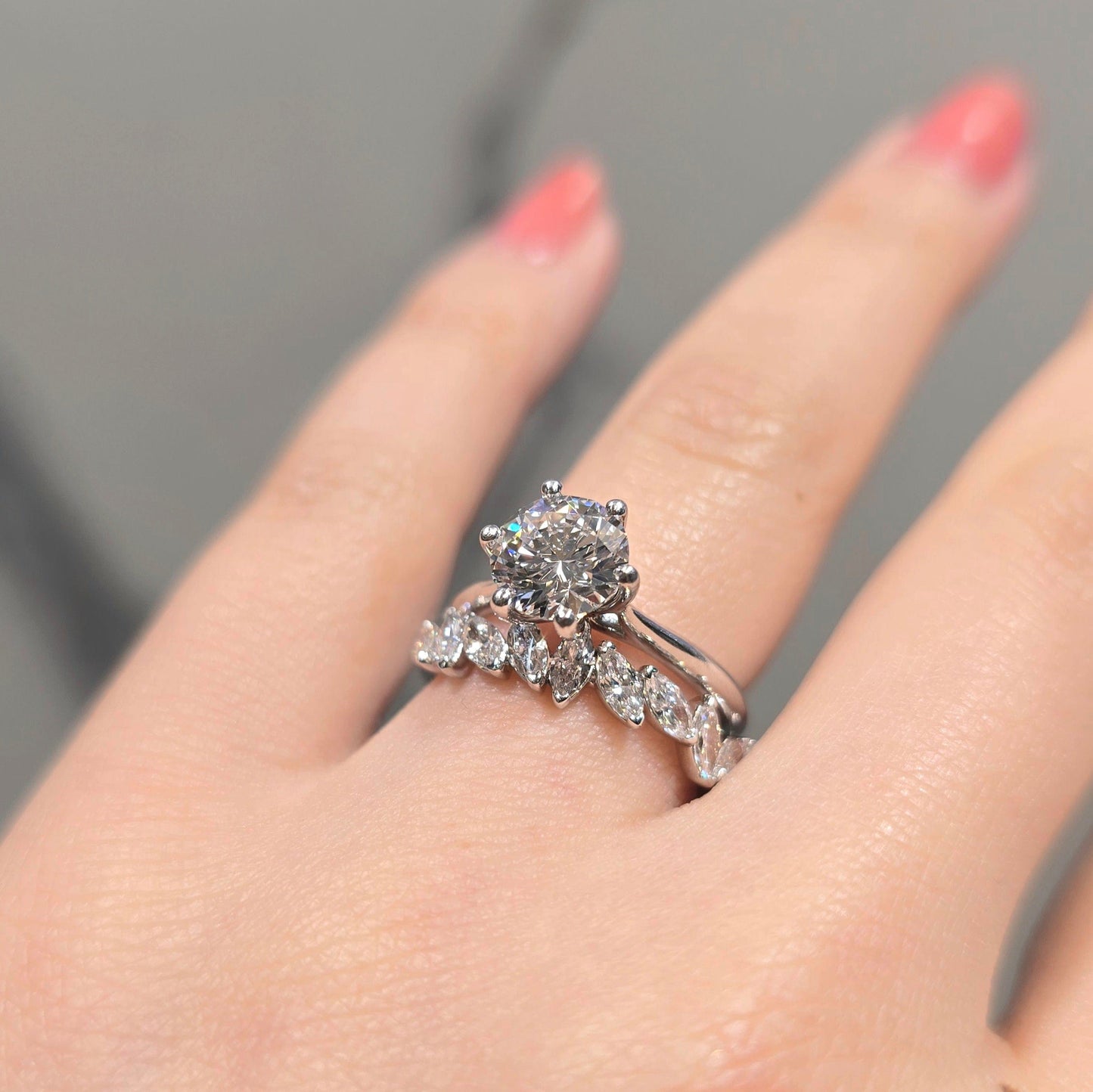 Messy Marquise Wedding Band