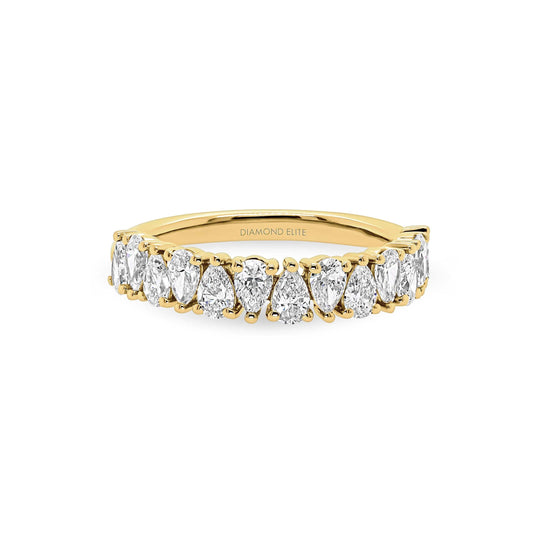 Pear Cut Alternating Wedding Band