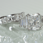 Emerald Basket Wedding Band