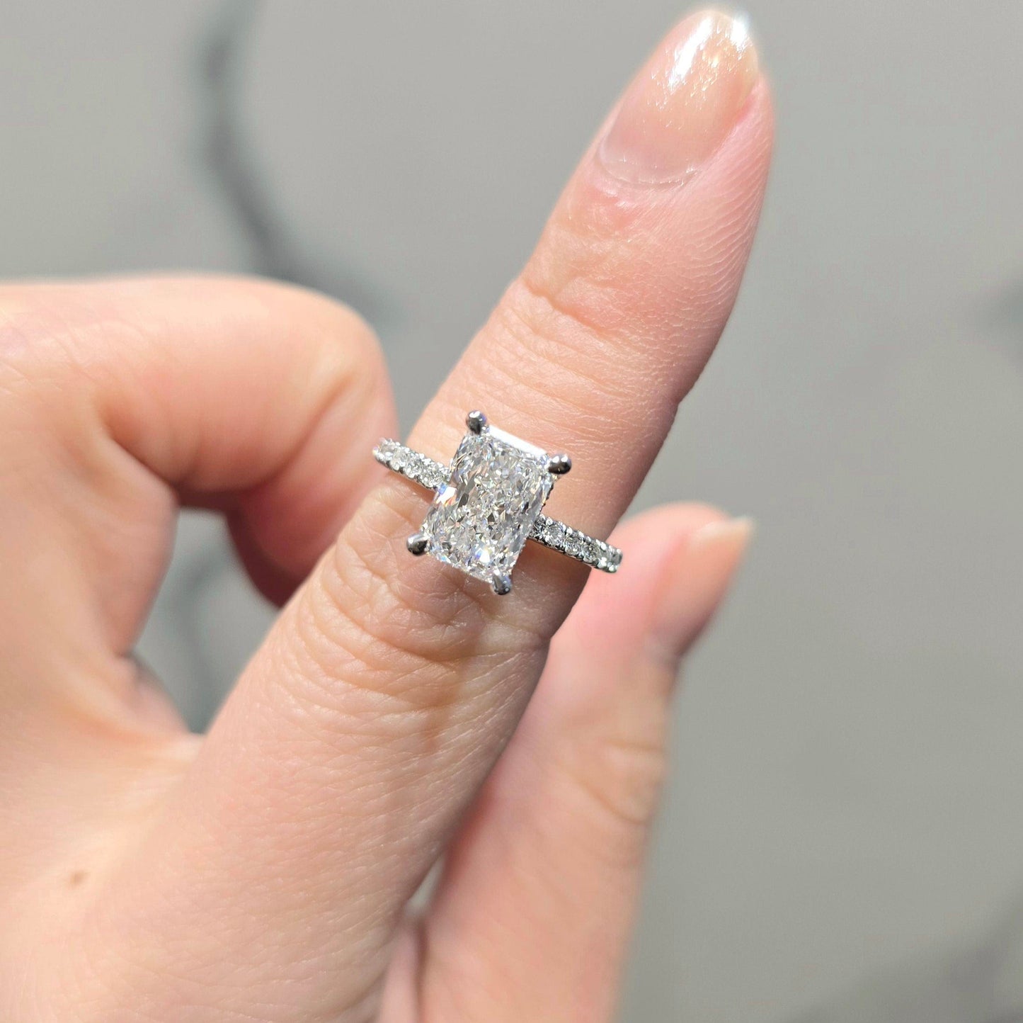 Celeste Radiant Cut Pave Diamond Engagement Ring