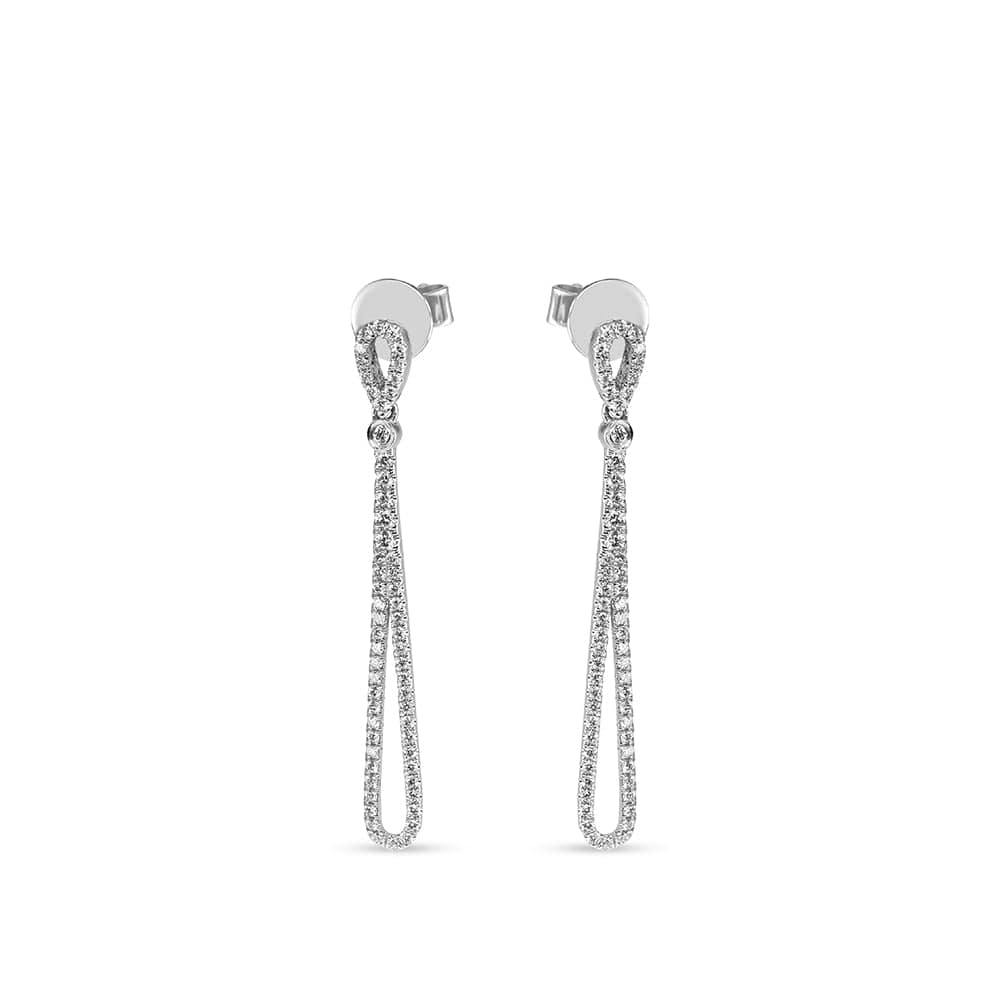 Diamond Drop Bend Earrings