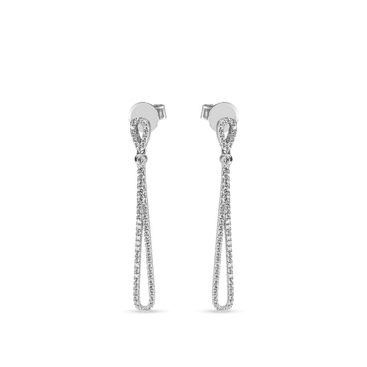 Diamond Drop Bend Earrings