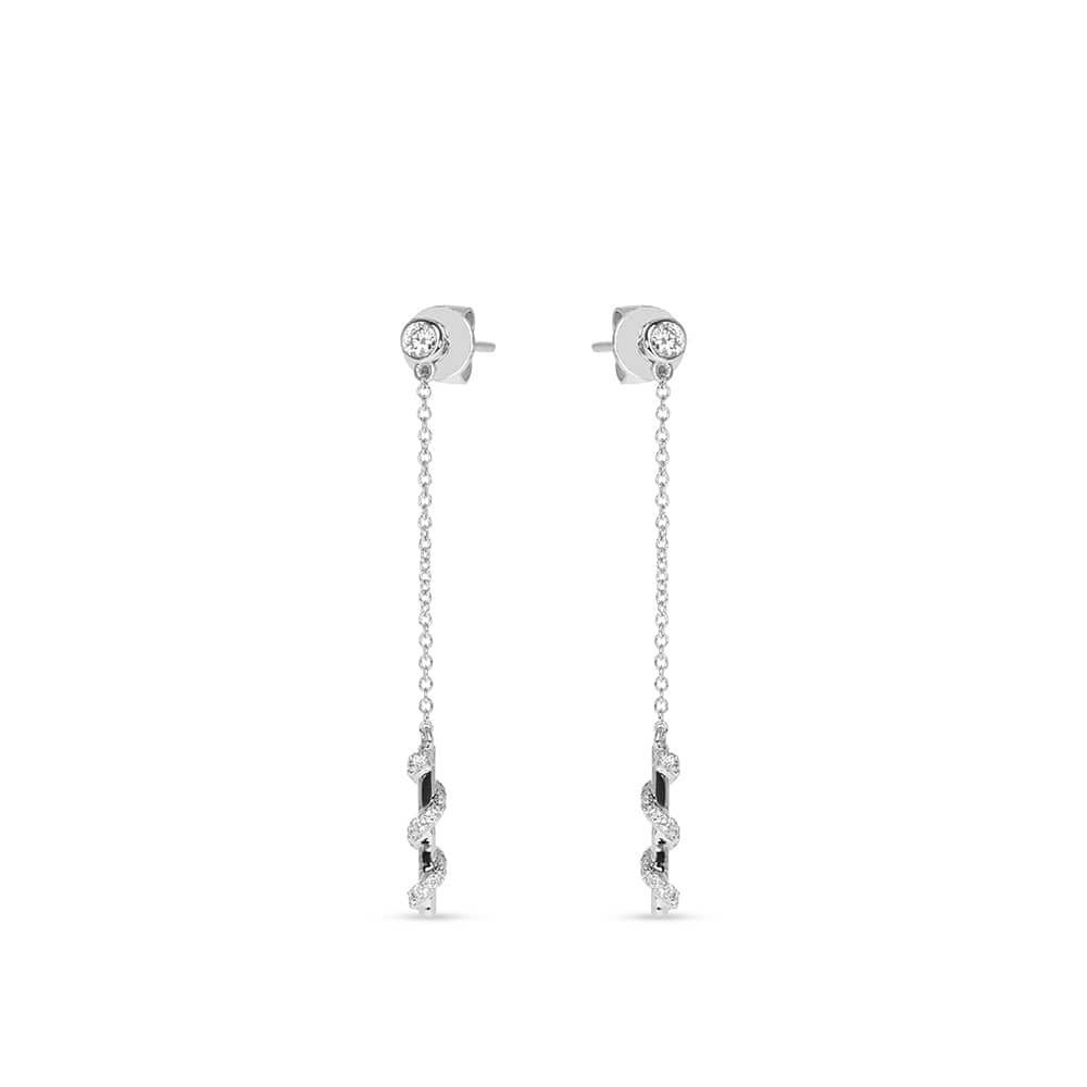 Diamond Drop Spiral Earrings