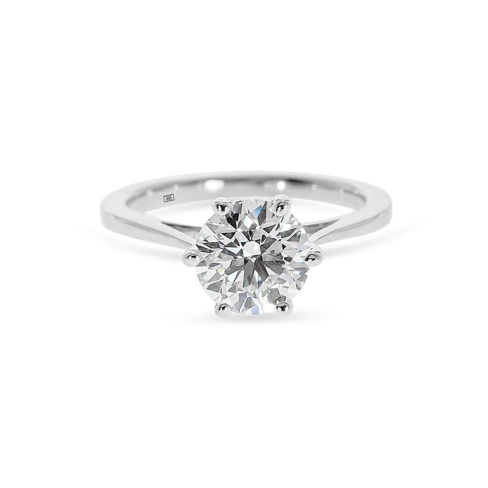 Hampton Classic Cathedral Round 6 Prong Solitaire Engagement Ring