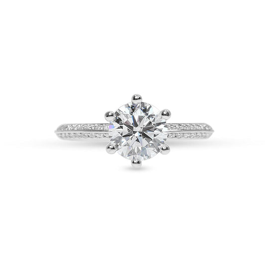 Eden Round Knife Edge Pave Engagement Ring