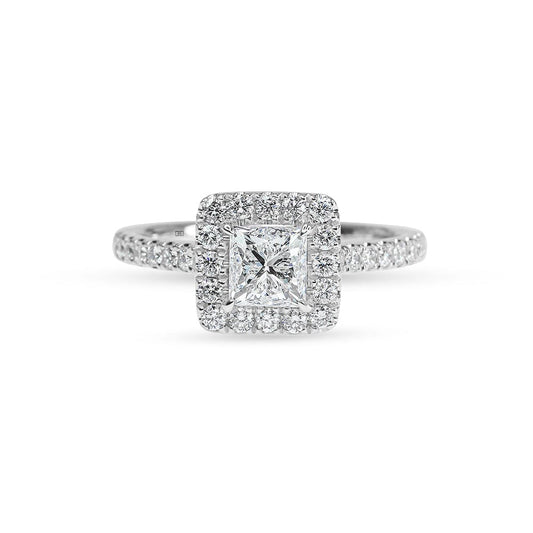 敖德萨公主钻石光环和辅石订婚戒指
